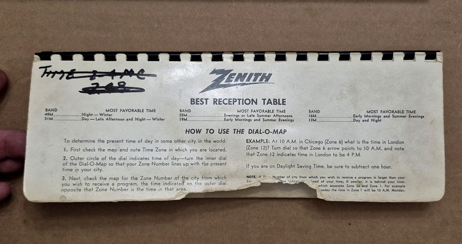Vintage Zenith Royal 1000-D Trans-Oceanic Wavemagnet Radio FOR PARTS/REPAIR