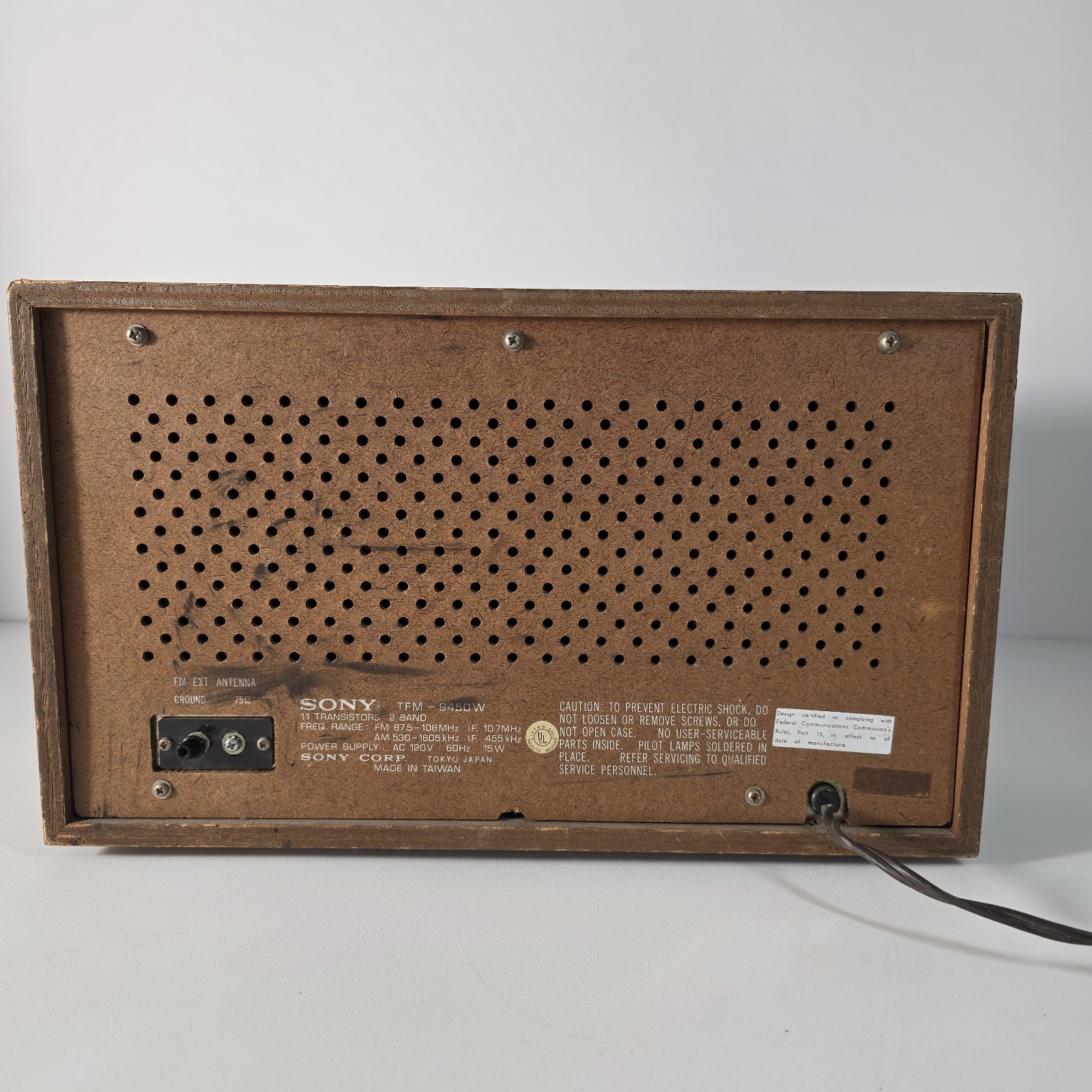 TESTED GOOD Vintage Sony Transitor Radio TFM-9450W AM FM Table Top Radio Wood
