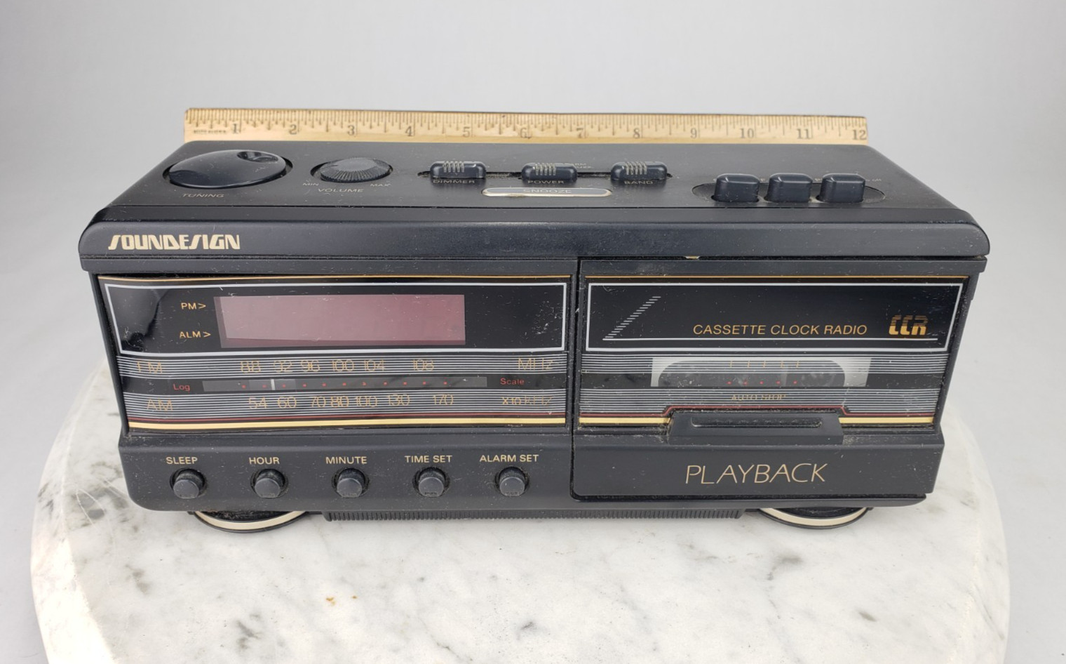 Vintage Sound Design AM-FM Electronic Clock Radio Tape Cassette Player Works
