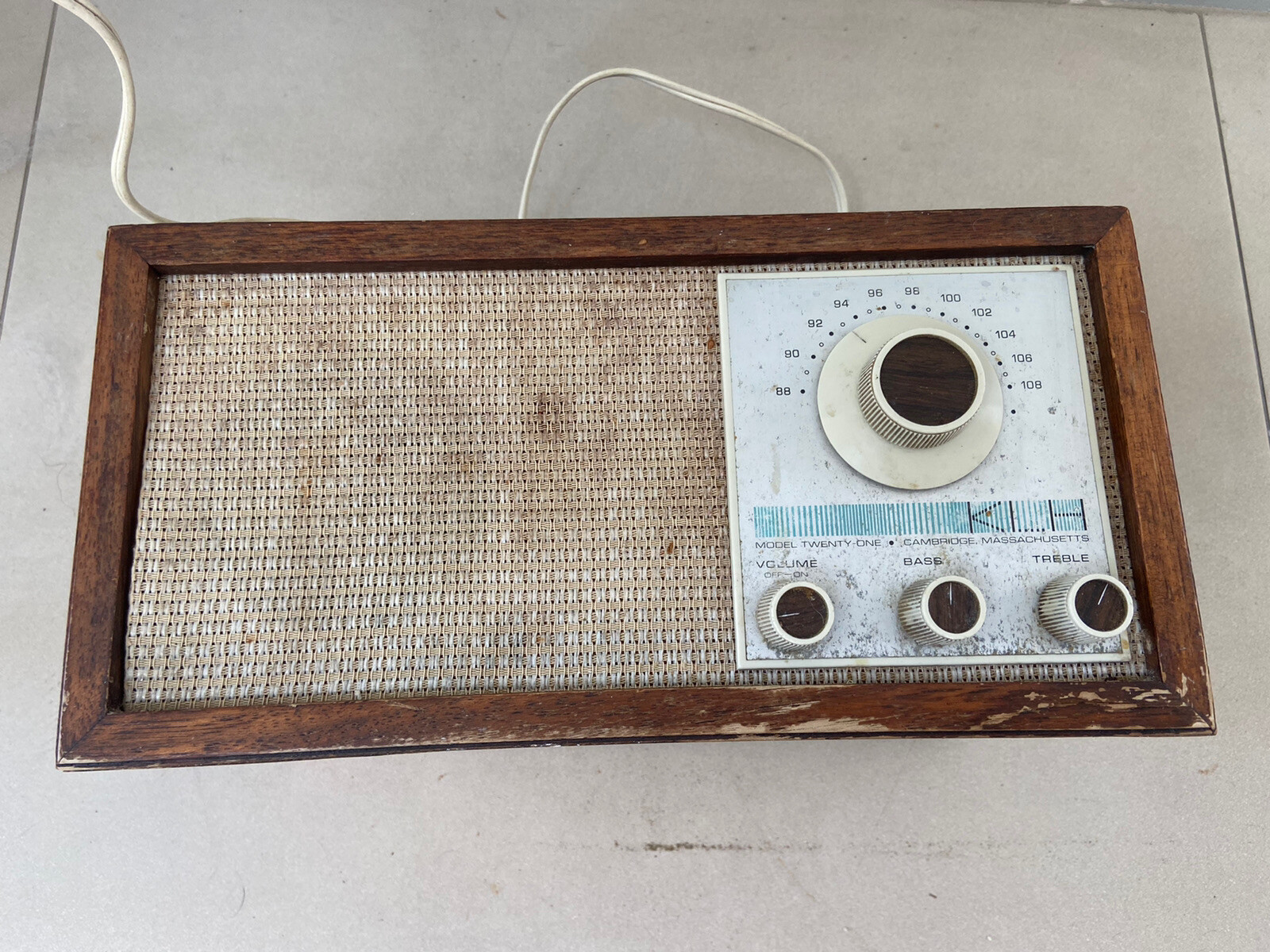 KLH MODEL TWENTY ONE FM RECEIVING SYSTEM WOOD CABINET 50 YEAR OLD STEREO 🟠🟠