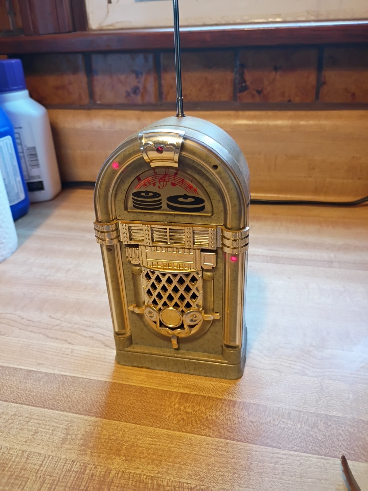 Jukebox Shaped 50s Radio AM FM Model JB-21 Gray Vtg Works Small 6″ Unbranded