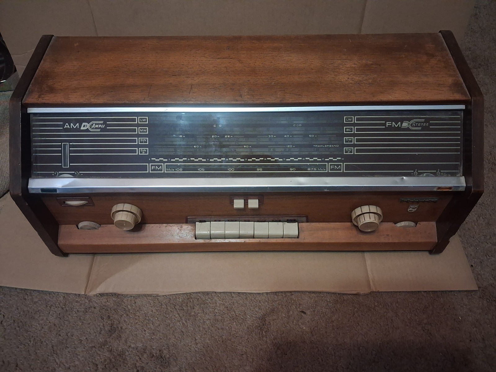 Vintage Radio Philips Table Top Stereo Hi Fi #B4X23A /54~ Holland – Please Read