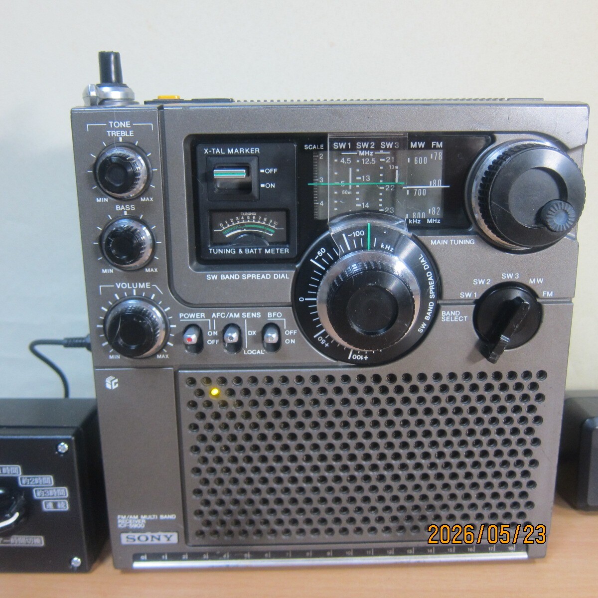 Sony Icf-5900 Sky Sensor Fm/Am/Sw1/Sw2/Sw3 Receiver Separate Timer Power Display