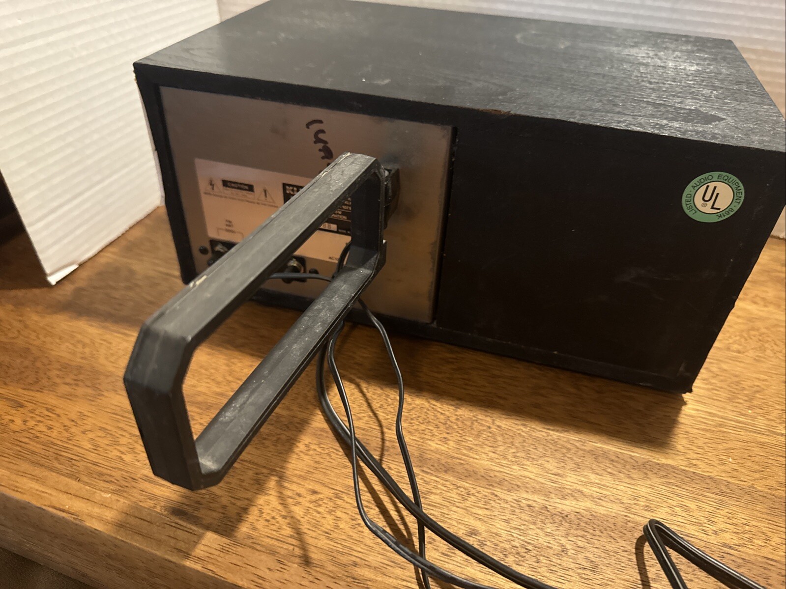 KLH Model 100 AM/FM Table Radio-TESTED-WORKING- With Cool Stickers