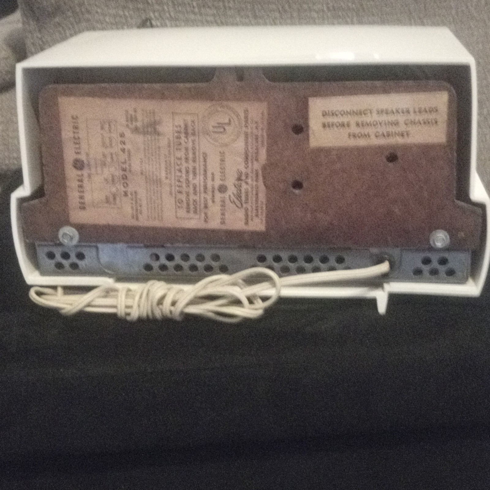 General Electric Model 425 Vintage Tube Radio, White Atomic Age Working 📻