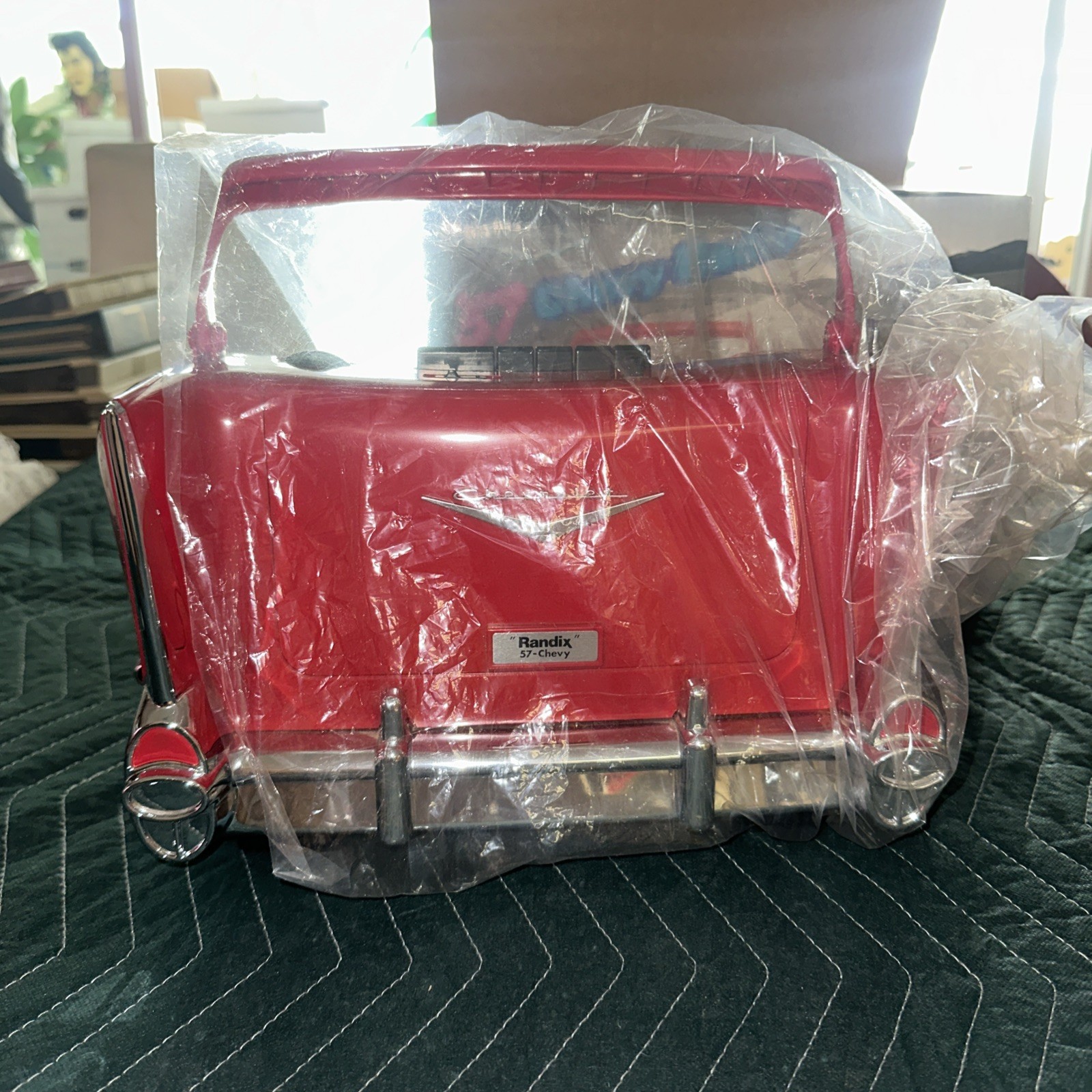 New Vintage Randix Red ’57 Chevy AM/FM Portable Stereo Cassette Player Radio