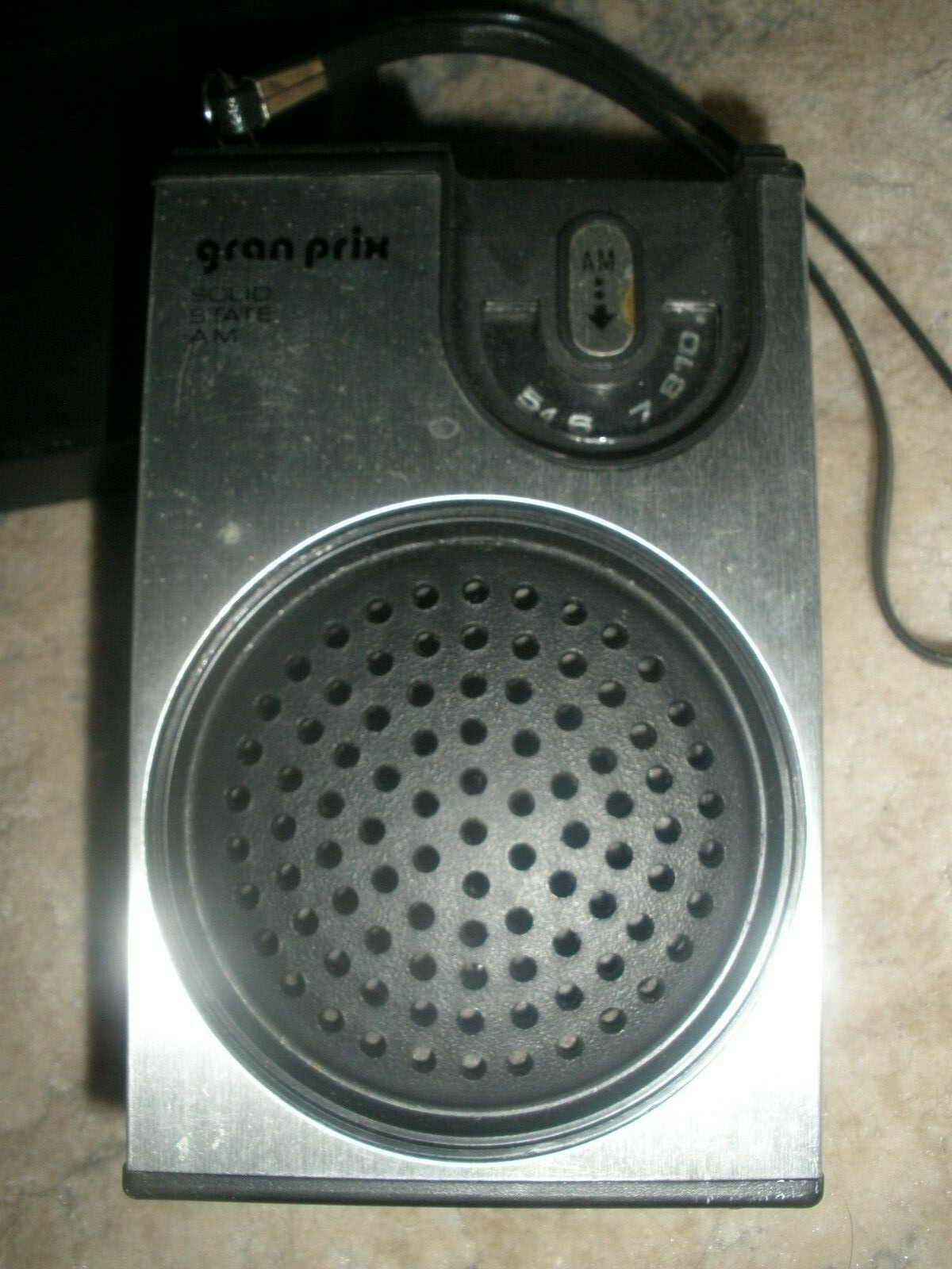 Vintage Transistor Radio Gran Prix 5 AM Solid State Portable Receiver Hong Kong