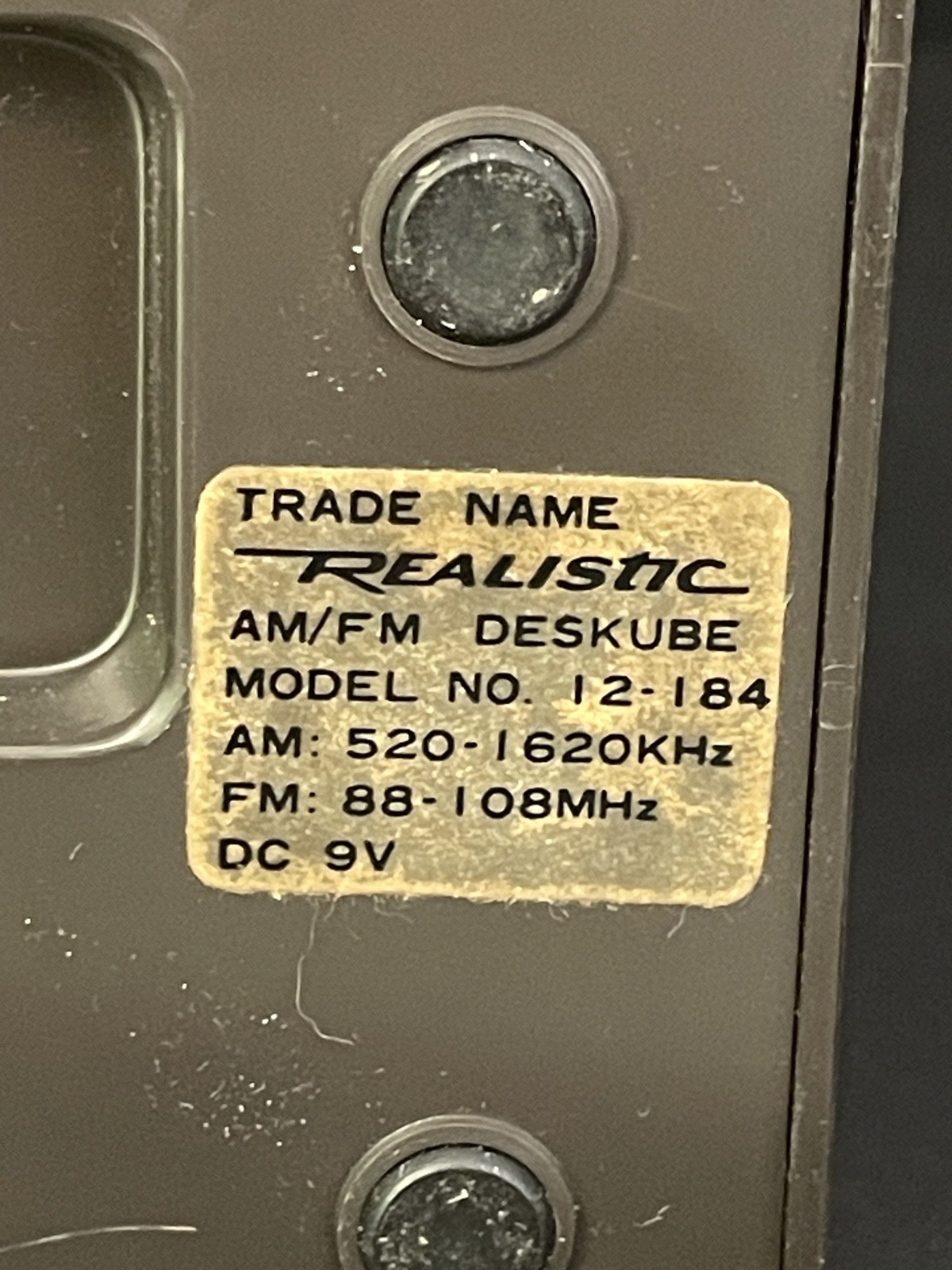 Vintage Realistic AM/FM Deskube Radio Model 12-184 Faux Wood Radio Shack Tested