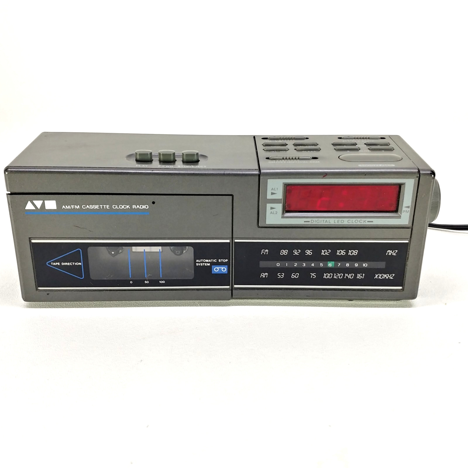 Vintage Sears Roebuck AM/FM Cassette Clock Radio Tape 225.23415 Tested READ