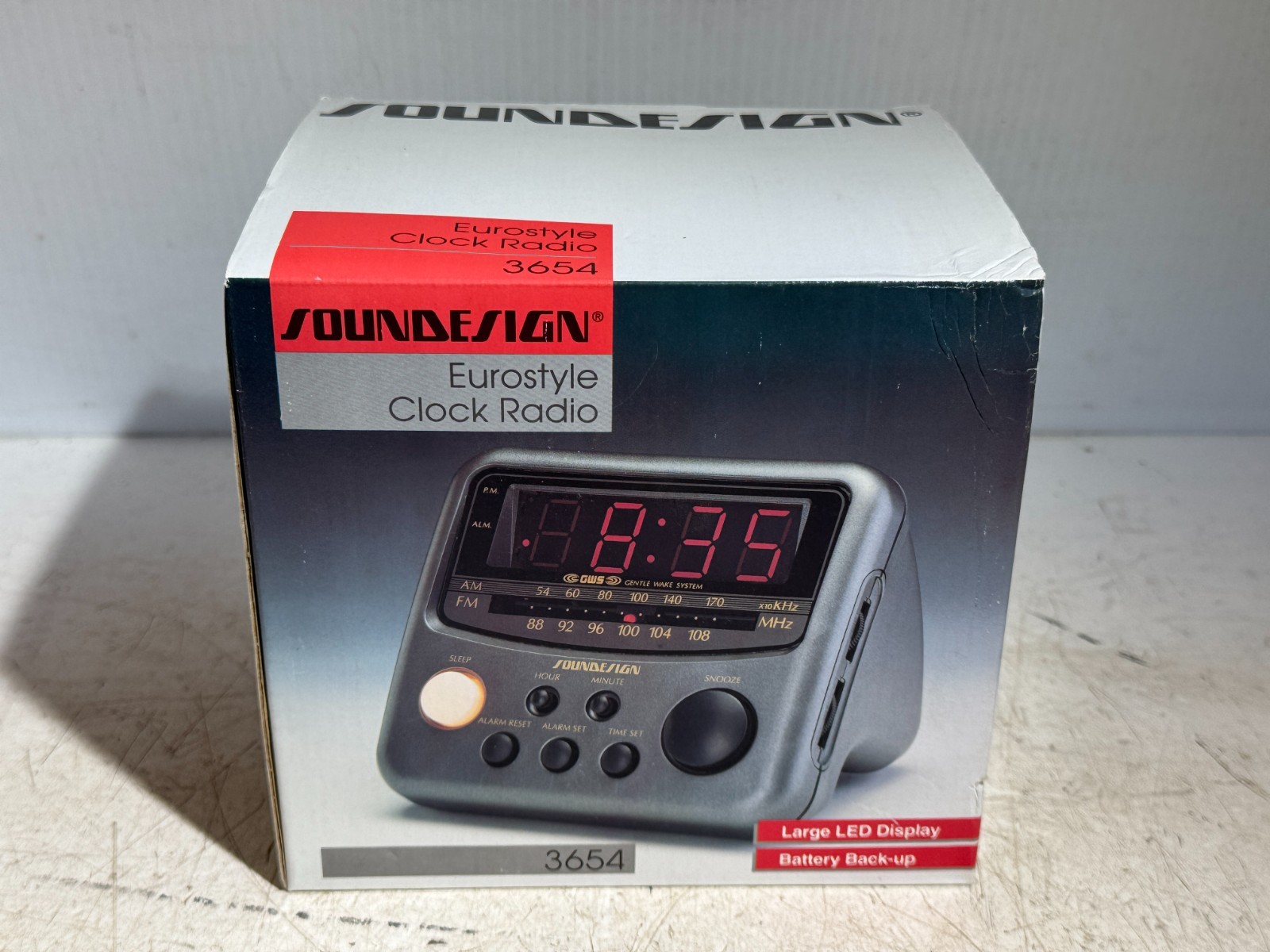 Vintage New-In-Box Soundesign Eurostyle Clock Radio 3654 Retro