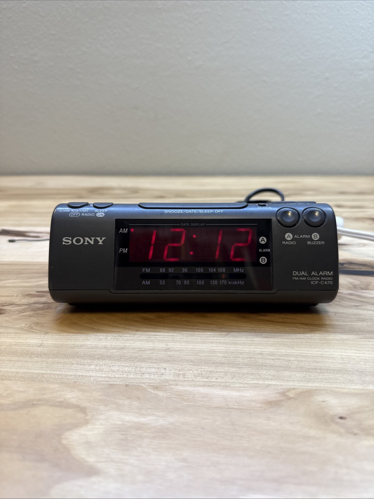 Vintage Sony Dream Machine ICF-C470 Dual Alarm Clock Radio AM/FM Tested Works
