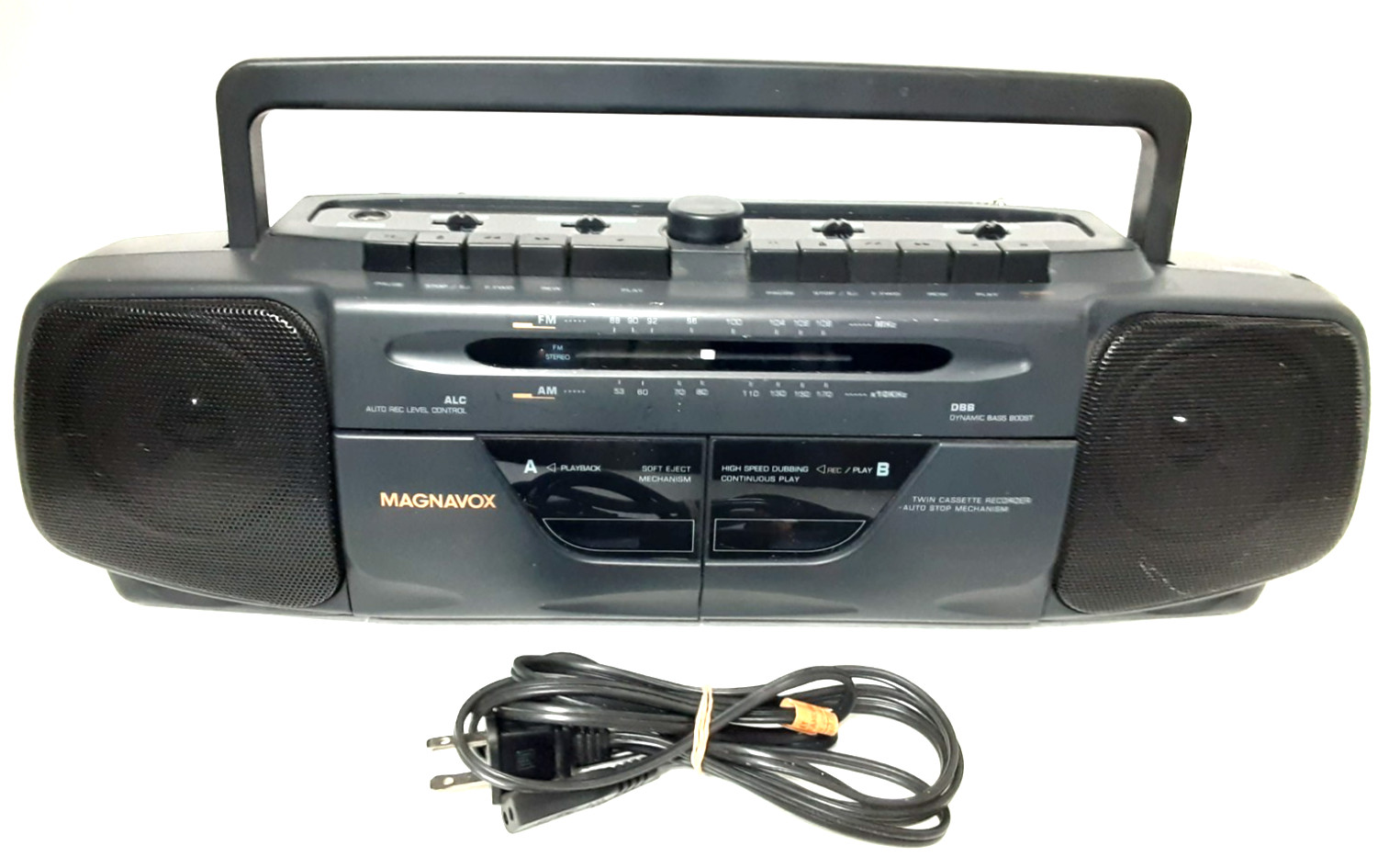 VINTAGE Magnavox DOUBLE DECK Cassette Player w/ CORD Portable AM/FM #AW 7030/17