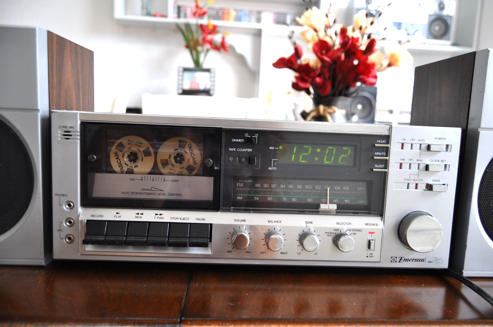 Vintage Emerson MM-785 Radio Cassette Player Clock Stereo