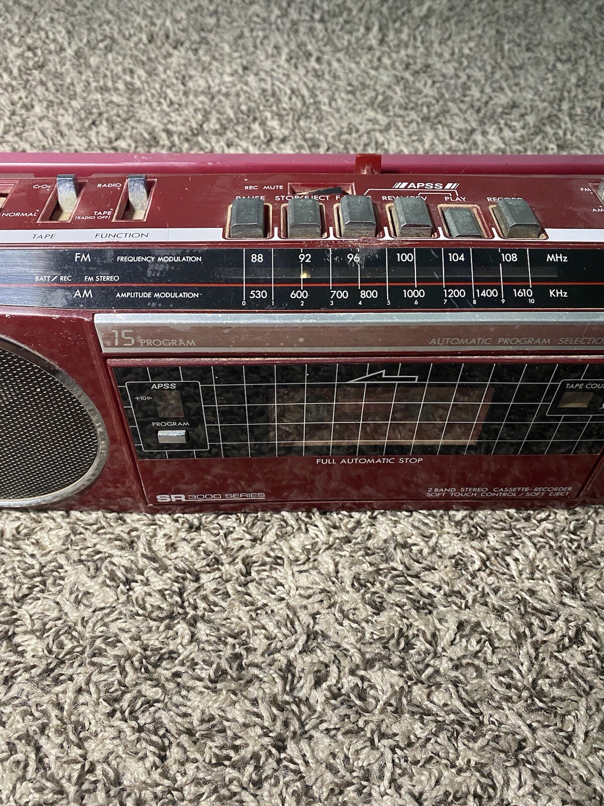 Vintage Radio Retro 1980’s Sears Roebuck & Co SR-3000 Series – Red Boombox