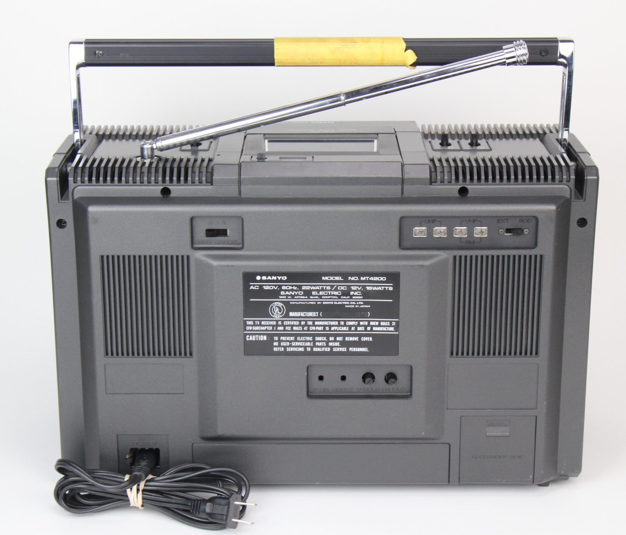 RARE Vintage SANYO MT4200 Boombox Stereo Radio/Cassette/TV Combination