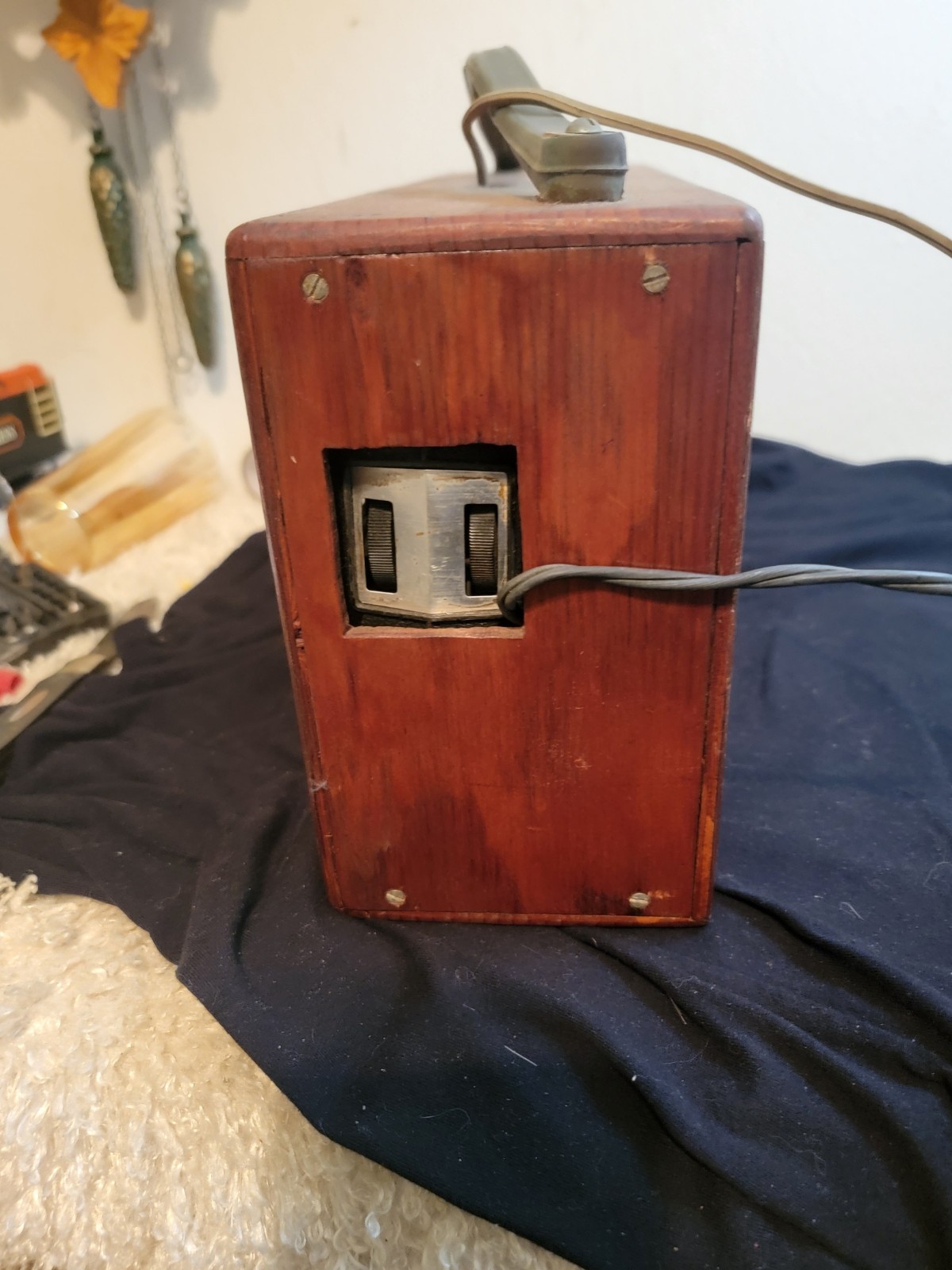 Vintage Wood Case Hand Built Unbranded Table Top Am/Fm Radio Tested Works