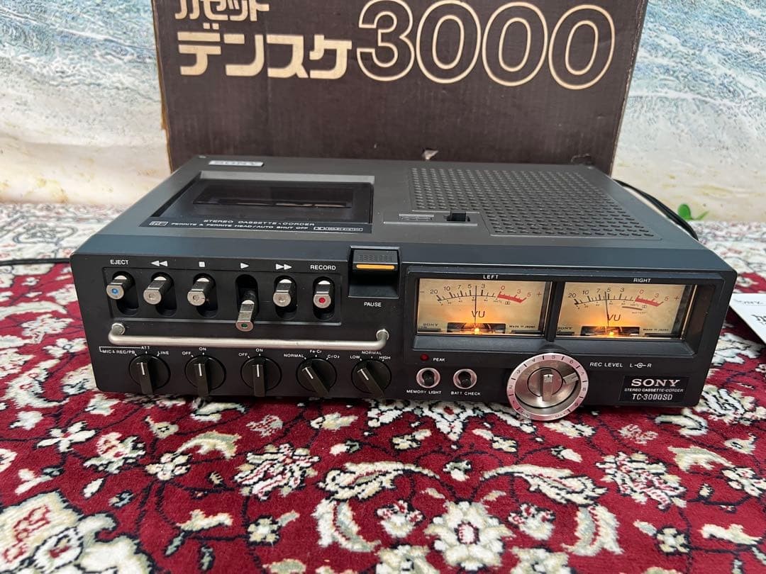 SONY TC-3000SD Cassette Densuke Vintage 1976 Working Serviced w/Box w/Manual JP