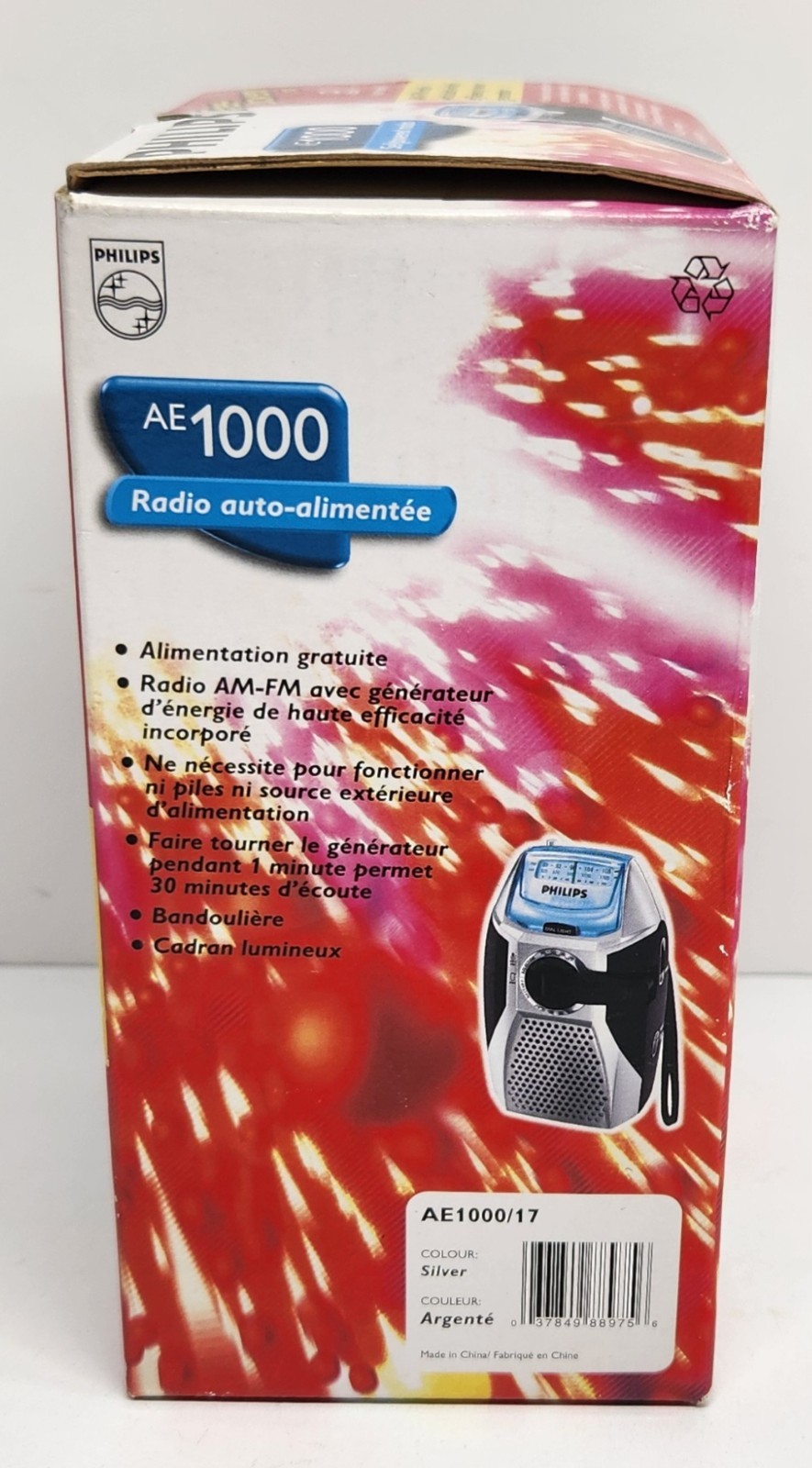VTG Philips AE1000 Portable Radio AM FM Self Powered Diaster Prep Rechargeable