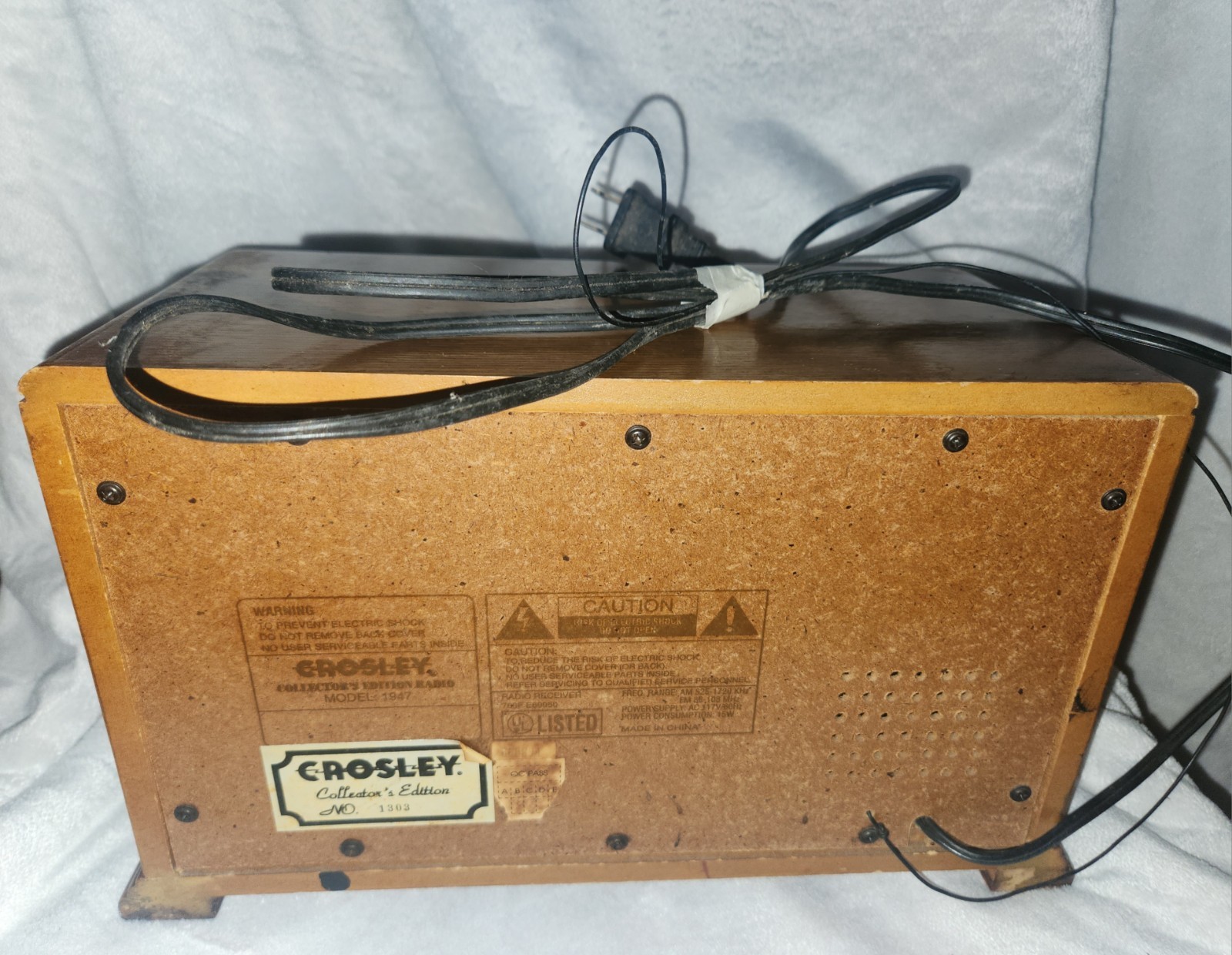 Crosley Collector’s Edition 1947 Wood Radio Cassette Player #1303 AM/FM Works