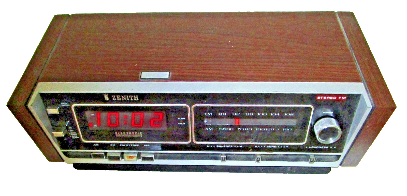 1970s WORKING vtg ZENITH Model H480W Stereo Clock Radio LED Clock Analog Tuning