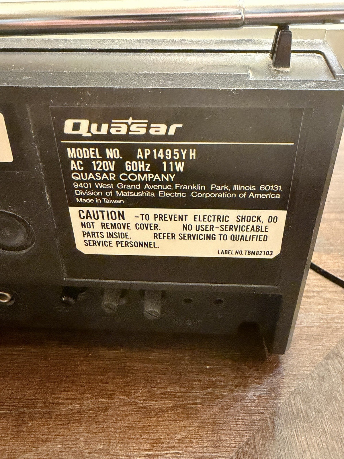 VINTAGE QUASAR AP1495YH PHONE TV RADIO ALARM CLOCK Works