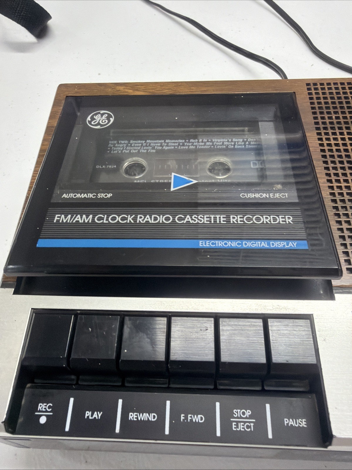 Vtg GE 7-4956B General Electric Alarm Clock Radio Cassette Tape Recorder READ
