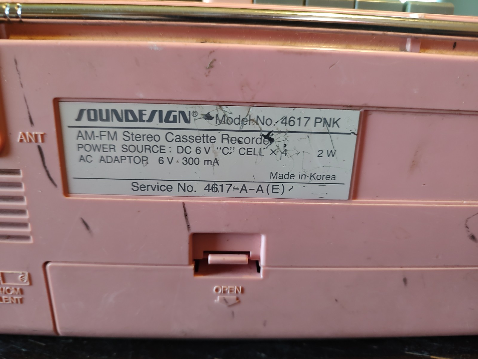 Vintage 80s Color Tunes Sound Design Radio Cassette Pink 4617 Boom Box