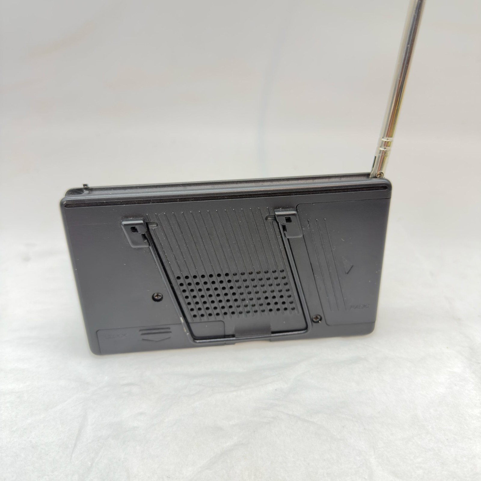 Philips D-1848 Portable Travel FM Radio Clock LCD Pocket Receiver Works w Case