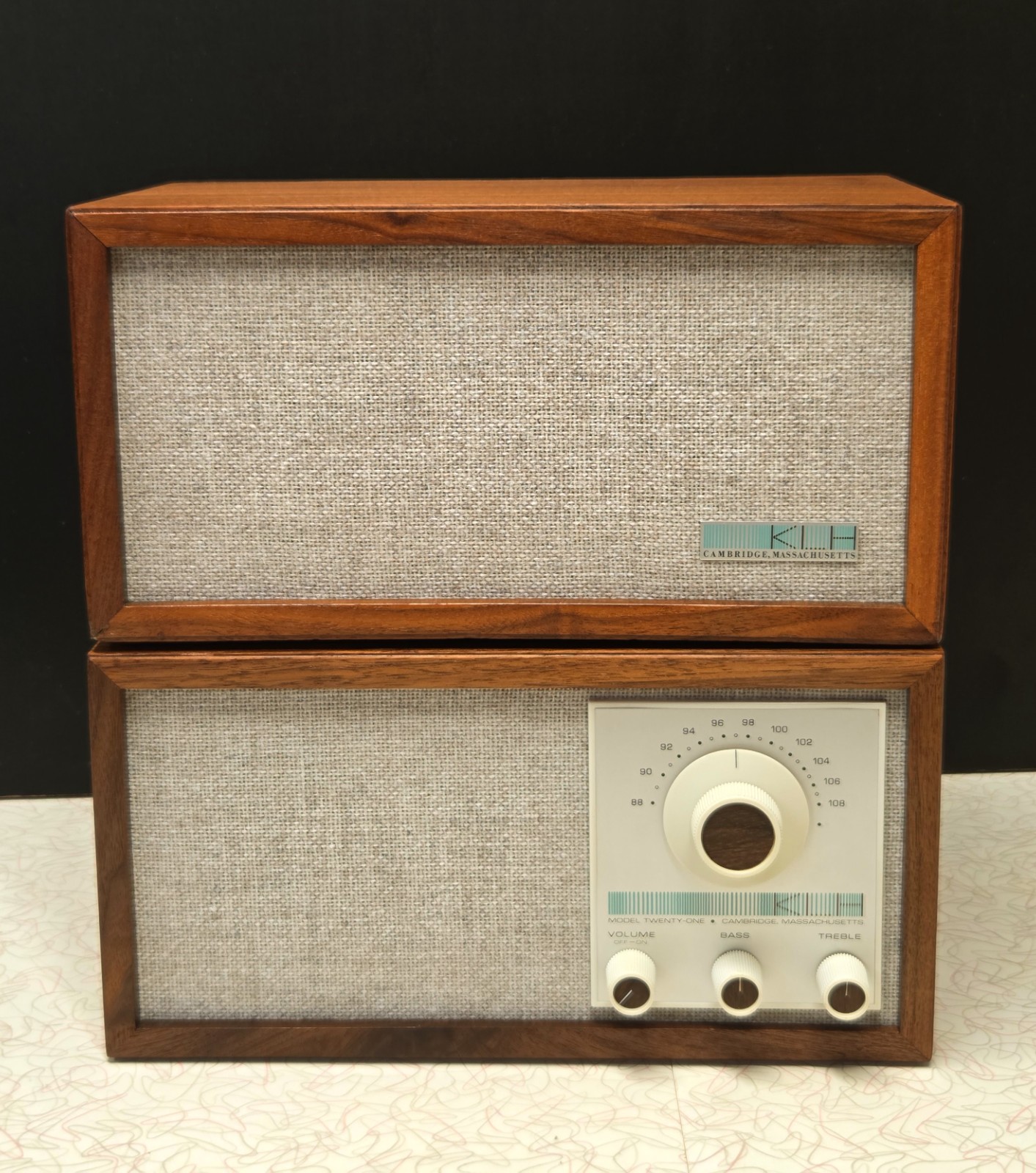 NEW Replacement Grill KLH Model Twenty One 21 Radio Precut Easy Install Lite Tan