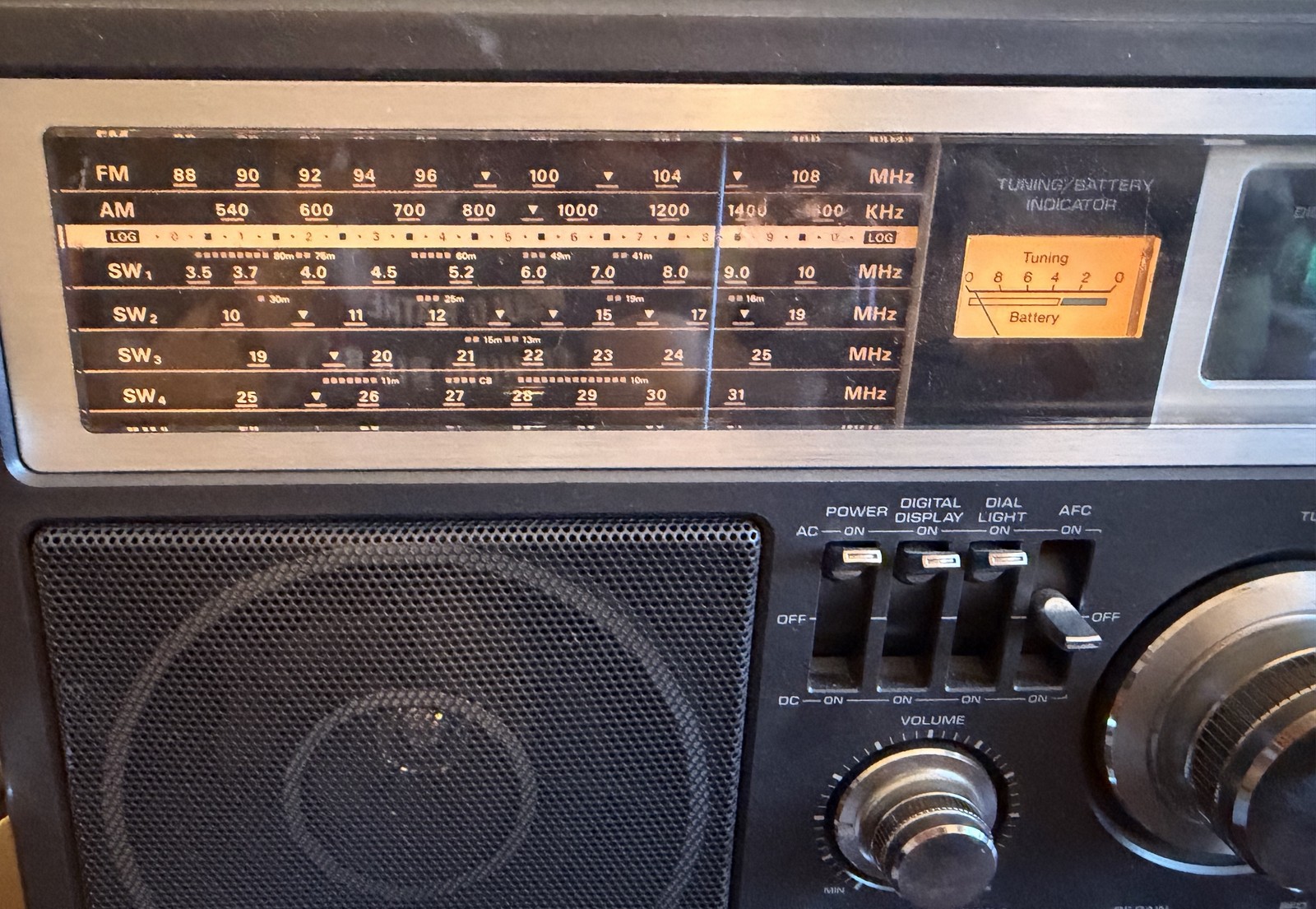 GE 7-2990A Superadio AM FM SW Radio Receiver Recorder Digital Counter WORKS