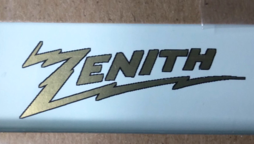 “ZENITH” LOGO WATER SLIDE DECAL