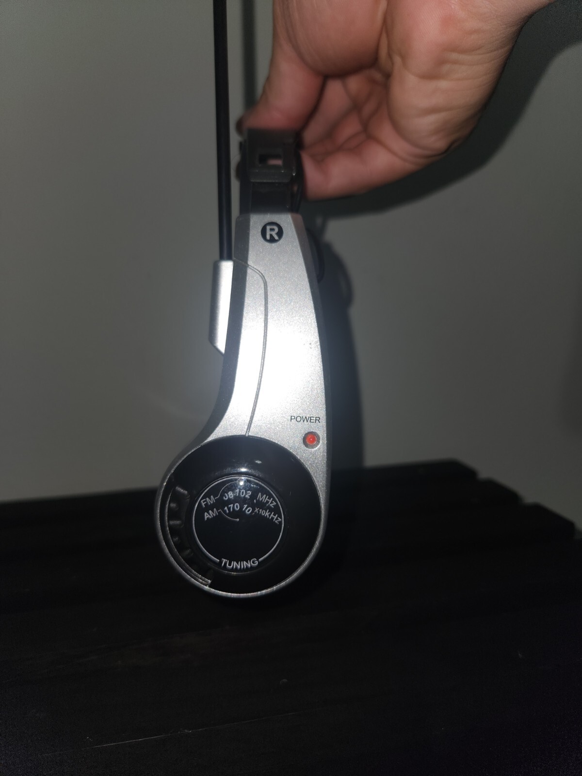 International AM FM Radio Headset Receiver Blk and Gray Vintage (Tested)