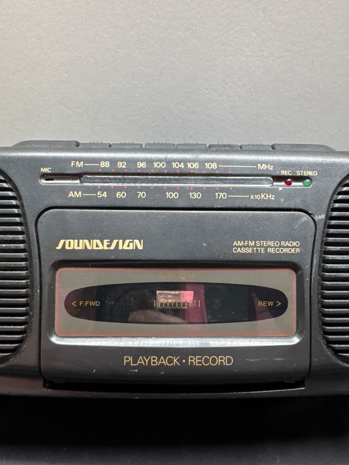 Vintage Soundesign AM/FM Stereo Radio Cassette Recorder Playback & Record Black